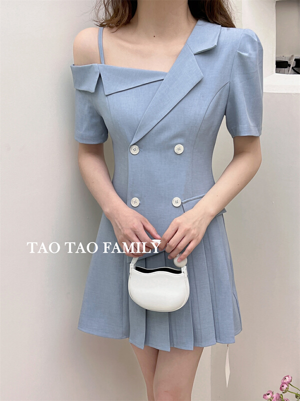 New in early summer! [Taotao family] fashion personalized one shoulder collar dress 3601# lwy
