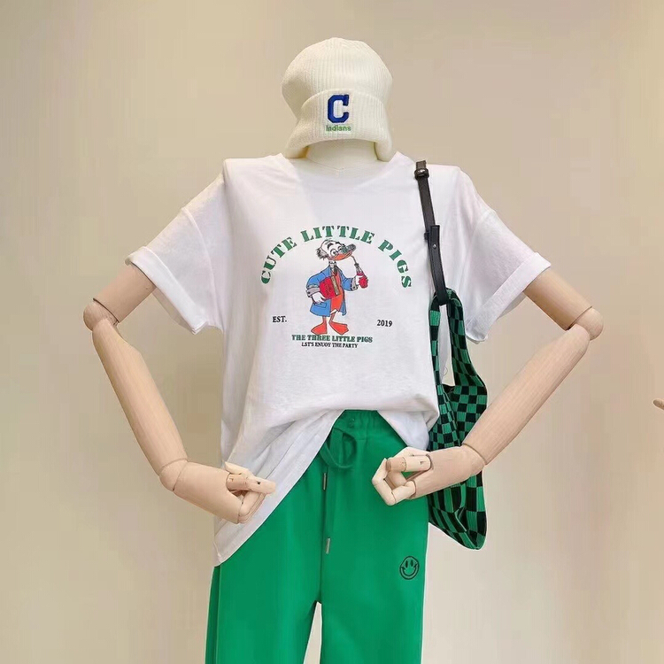 New in early summer! [ziyijia] cartoon printed loose retro short sleeve T-shirt ys2-0121# WTT