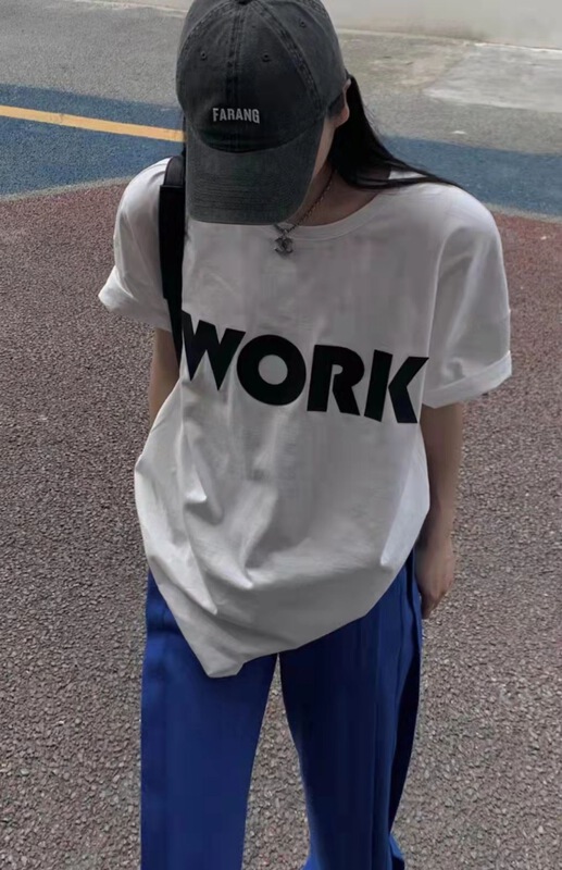 [East room] Korean alphabet printed short sleeve T-shirt 1059# WTT