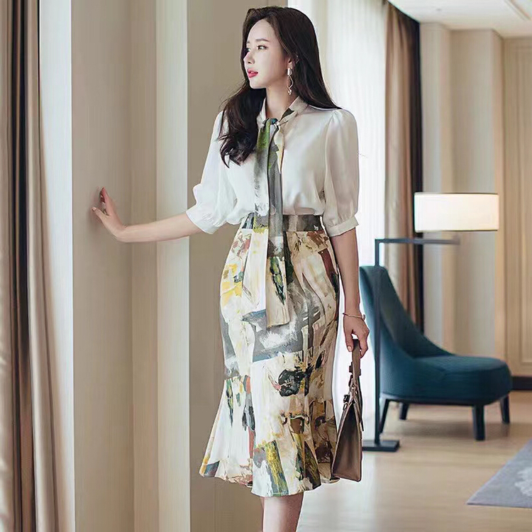 New in early summer! [style] featured printed pleated skirt 8150# JJ