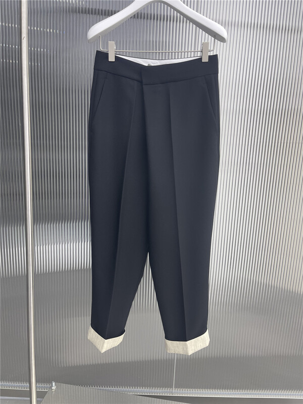goods in stock! New in early summer! [Wuzhi] high waist contrast color crimped trousers 77365# XJ