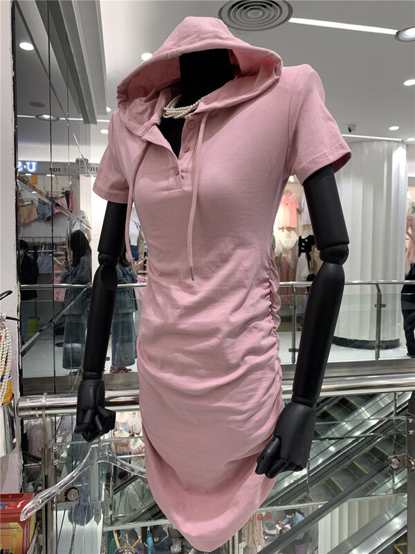 [xiaocaimiao] knitted hooded lady casual dress 8392# lwy
