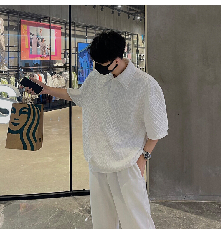 New in early summer! [MF] simple solid color loose polo shirt 6779-1# ZZL