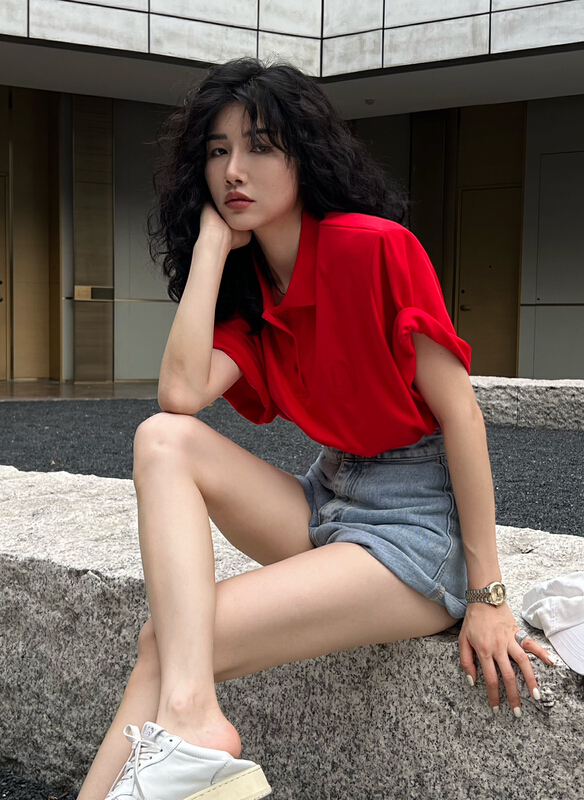 [all in] Korean Pullover versatile short sleeve T-shirt 4216# ozq