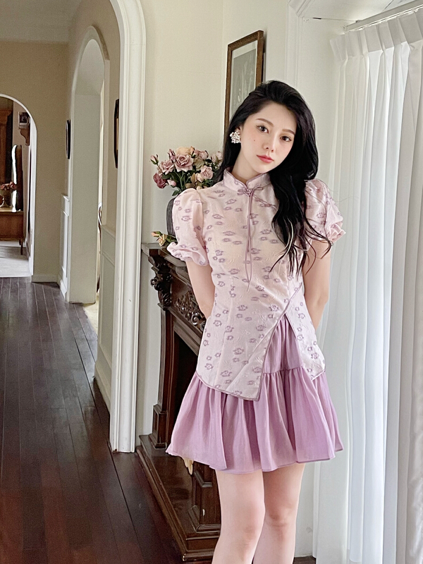 [mi2] temperament fashion blouse + slim and versatile skirt suit e9263# JJ