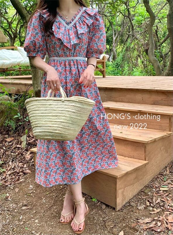 [Hong's] V-neck Pleated Dress 2719# ll