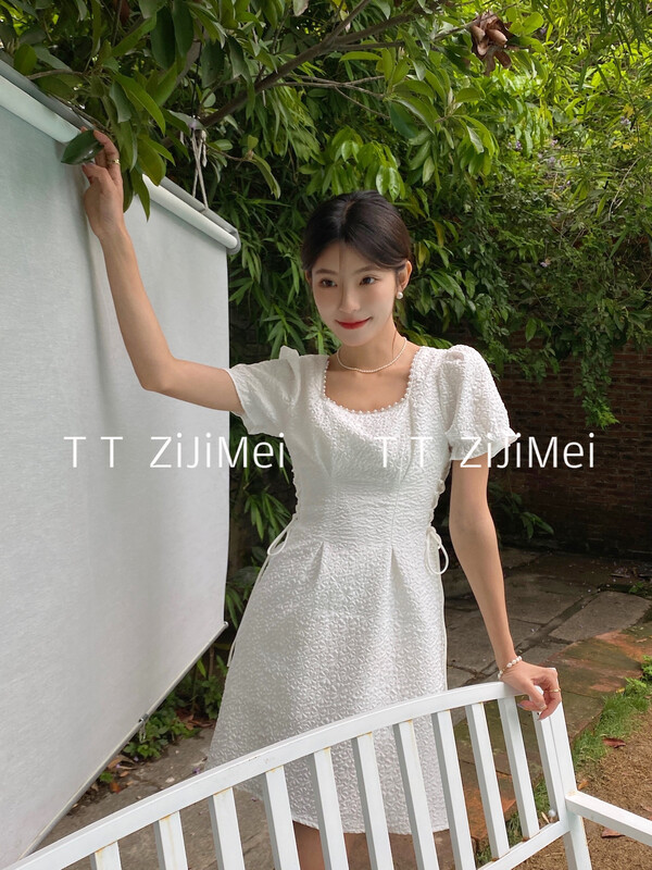 New in early summer! [self beauty] temperament small woman bandage waist closing dress 6252# hjy