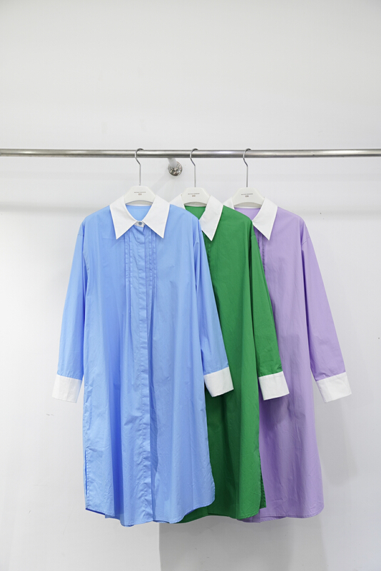 goods in stock! New year in early spring! [C oni] casual contrast color shirt dress ol222o4756# zxl