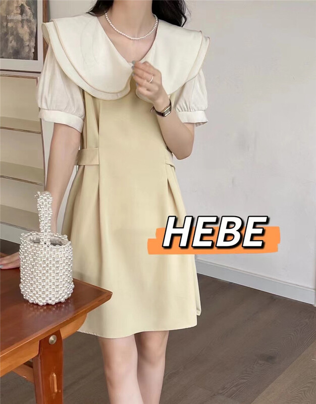 【HEBE】氣質時尚拼色連衣裙  656#  XYJ