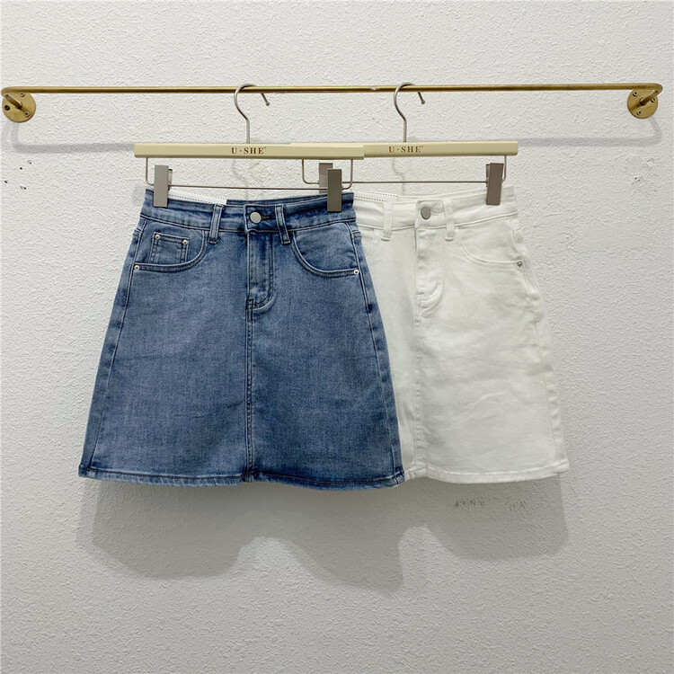 [u.she] Korean casual versatile denim skirt 26056# cqw