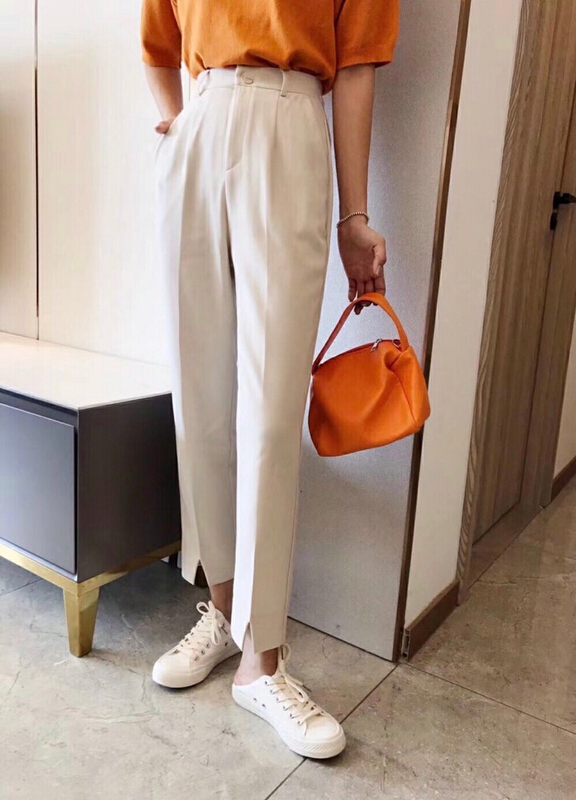 [JFT] Korean version simple atmosphere elastic waist suit casual pants 50712# CLS