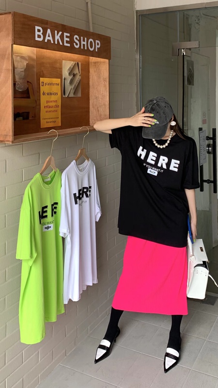 New in early summer! [our] Korean fashion diamond print short sleeve T-shirt 8727# LSW