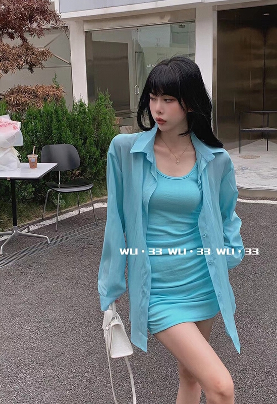 [Wu. 33] Korean elastic pleated vest dress 22292# WTT