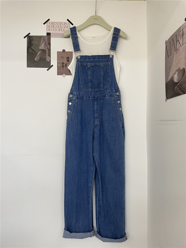 Live 74! [Zr] Korean loose fashion denim suspender 9662# XYY