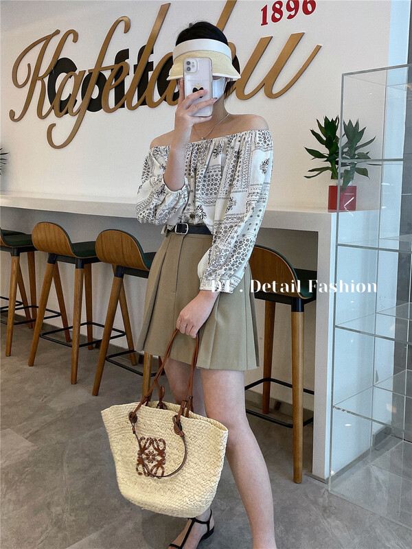 [DT] holiday style off shoulder Pullover blouse q9970# lwy