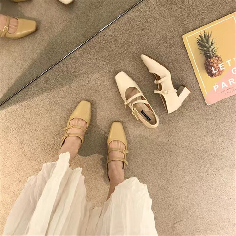 New in early summer! [DS. Gift] French fashion retro low flat heel shoes 5202# hyy