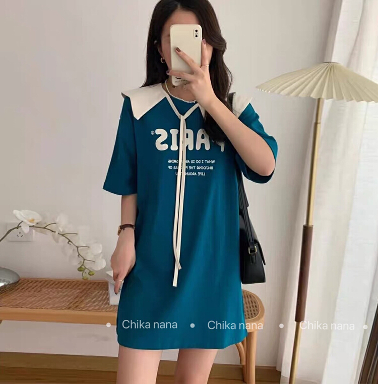 [Yi Jia Yi] Korean lotus leaf collar design loose casual dress (with shawl) 8910# cqw