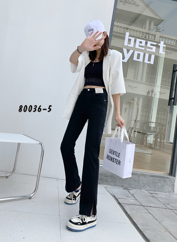 New year in early spring! [Mina] Korean slit versatile jeans 80036# LSW