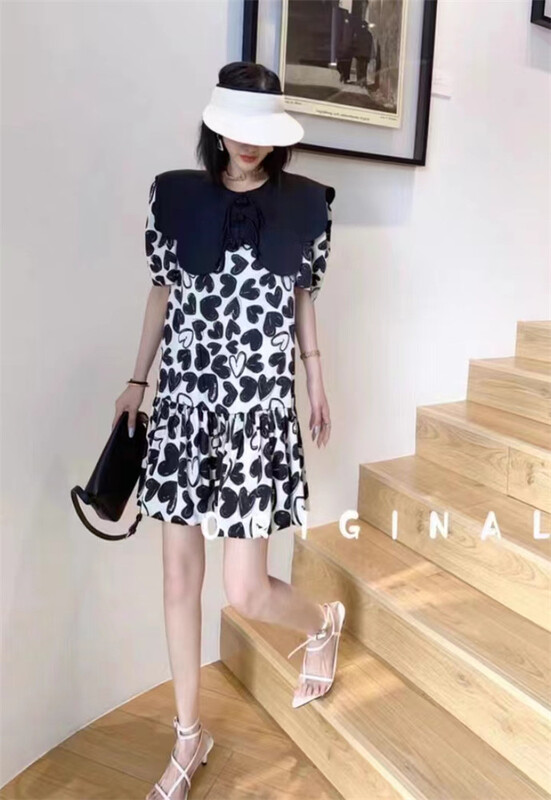 [Bala Bala] Korean fashion love Printed Dress 6370# PCZ