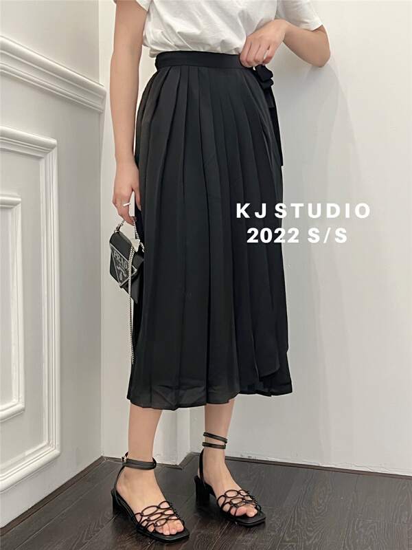 New year in early spring! [kJ] pleated slim high waist skirt (with adjustable belt) 3615# zxl