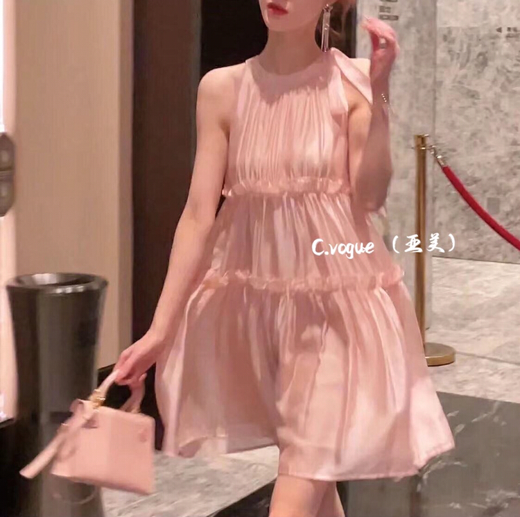 [c.vogue] Korean soft agaric edge candy color suspender vest dress 88030# PCZ