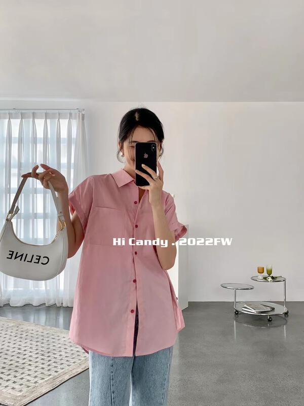 goods in stock! New in early summer! [hi candy] summer short sleeve candy shirt 87306# lwy