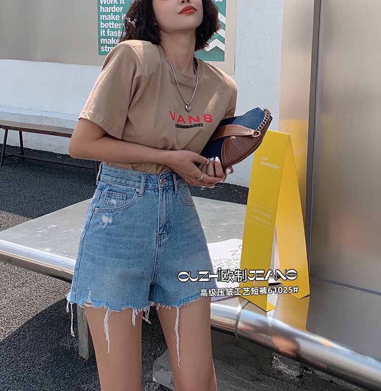 [top] Senior wrinkle craft wash denim shorts 61025# XJ