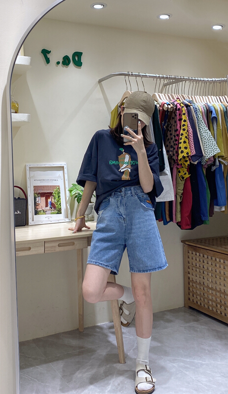 [da. 7] cut pocket versatile fashion denim shorts 8907# LSL