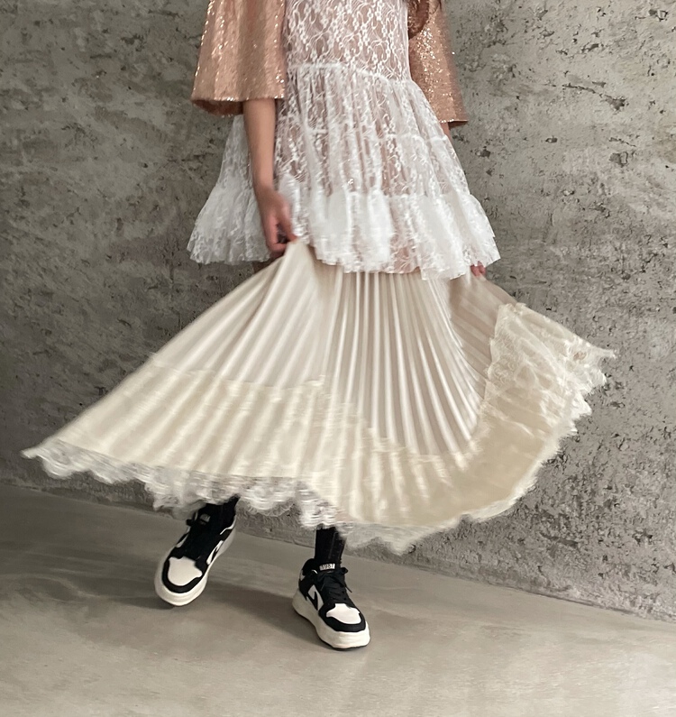 New year in early spring! [rich] elastic waist jacquard skirt 77733# zyh