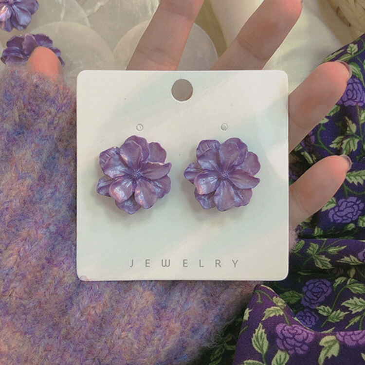[inside] ins Japanese and Korean style simple and elegant flower earrings r3048# zxl