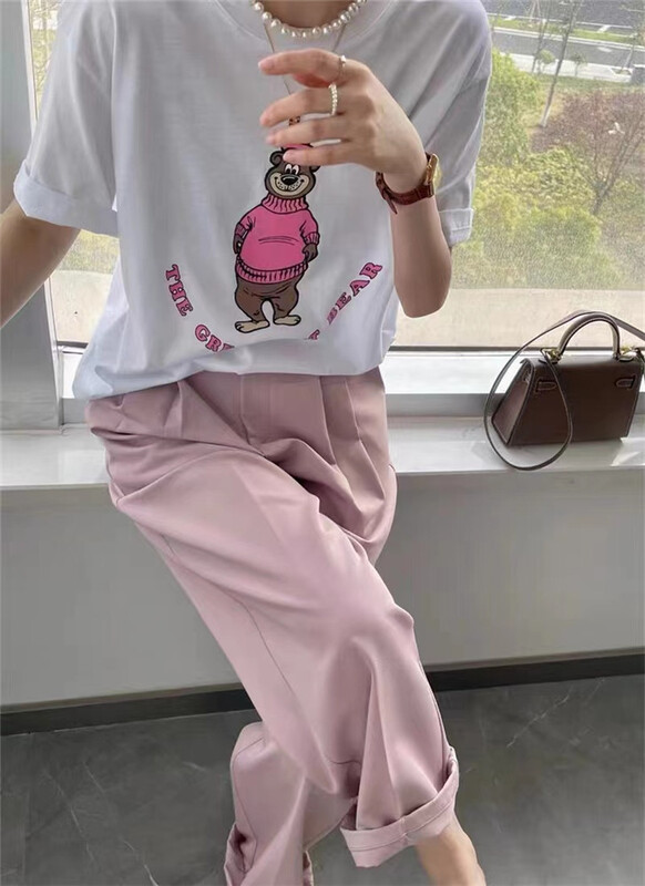 New in early summer! [h2-studio] Korean casual cartoon printed short sleeve T-shirt a609# HBx