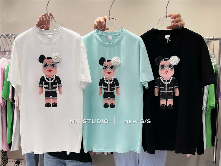 [NN] niche design building block bear short sleeve T-shirt 9621\xyy