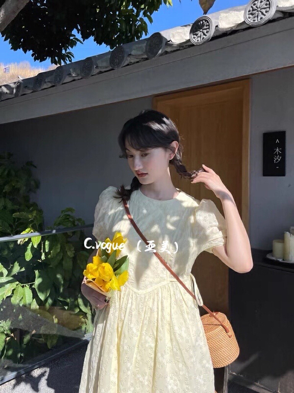 New in early summer! [c.vogue] Korean style gentle temperament, waist closing floral long dress (only dresses) 88010# PCZ