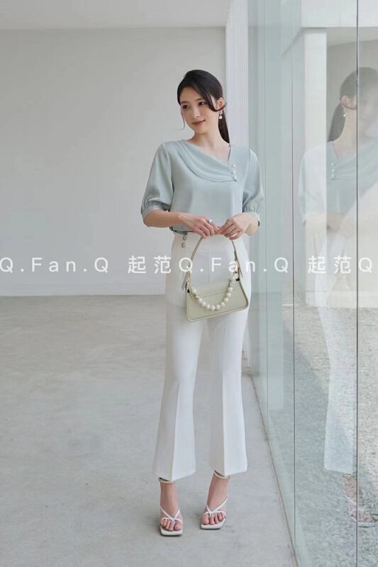 New in early summer! [style] micro flare solid color versatile trousers f8770# JJ