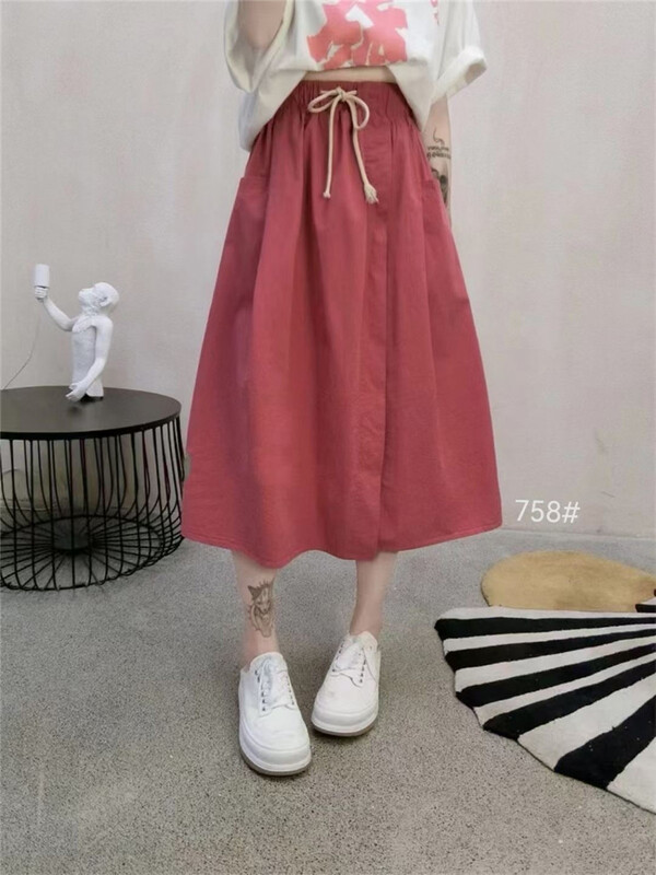[Shangpin Wanqian] Korean casual elastic waist skirt ys1-758# hjy