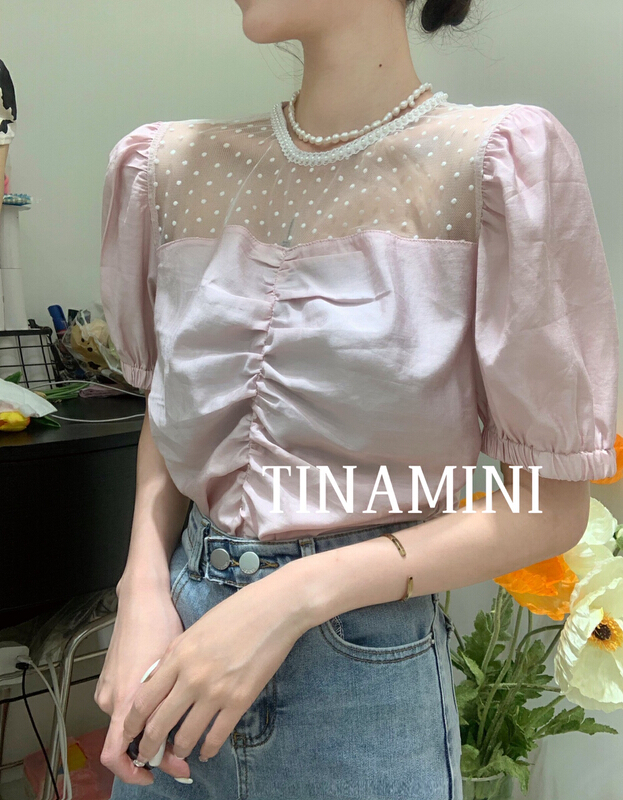 [Tina Mini] Korean style stitching shirt m162# hjy