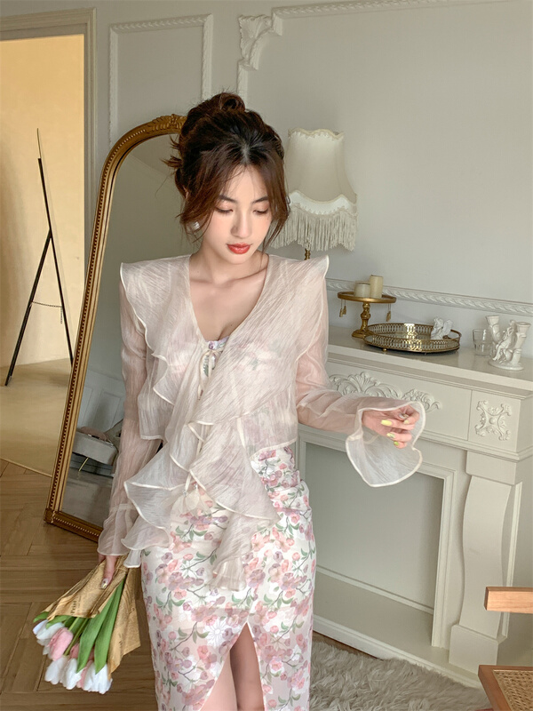 goods in stock! New in early summer! [Joyce standing] simple and versatile solid color lace up shirt 1301# JJ