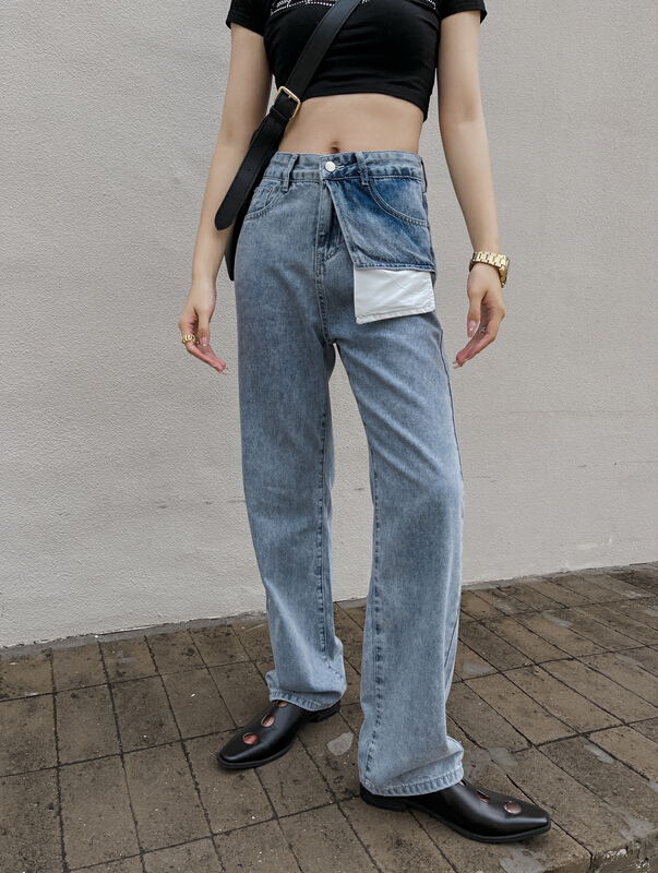 [6cm] Korean fashion loose fitting jeans ys1-609\xyj