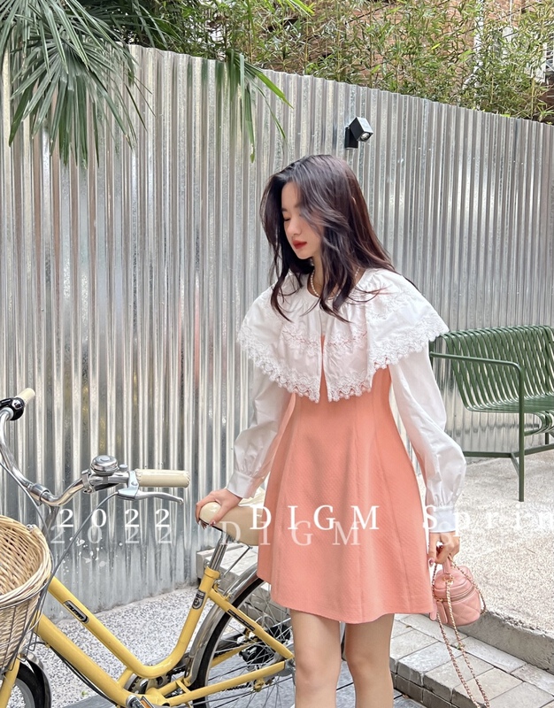 Original price 125.08! New year in early spring! [digm] Korean lace stitched baby collar shirt 1925-1# zxx