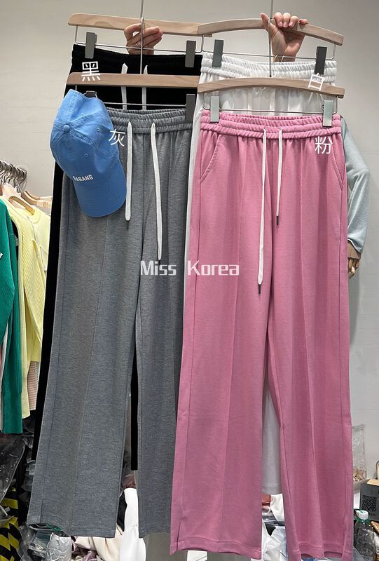 現貨!早春上新!【MISS KOREA】韓版純色壓褶休閒褲  6113#  HBX