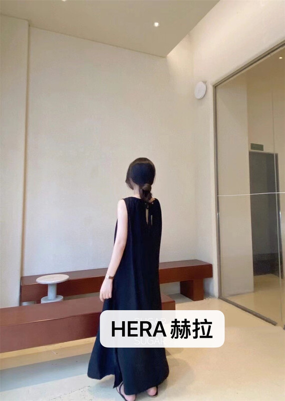 [Hera] pleated lady round neck dress 22147# L