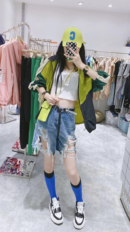 New in early summer! [Dani] fashion color matching casual sunscreen shirt 77586# zyh