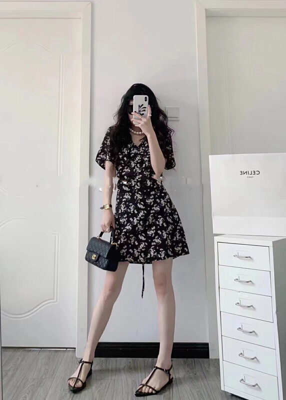 [lidada] V-neck floral dress 2970# HBx