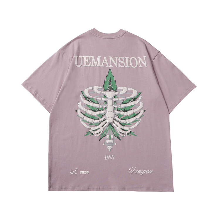 [Tess] Korean printed Casual Short Sleeve T-shirt lin45-1# ZZL