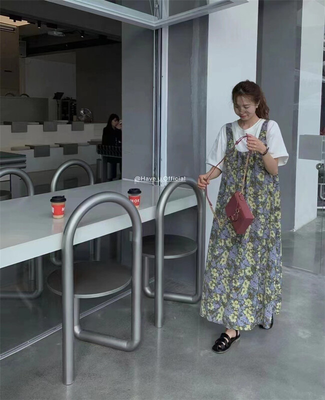 New year in early spring! [hi] Korean floral vest dress (excluding top) 9706# hjy