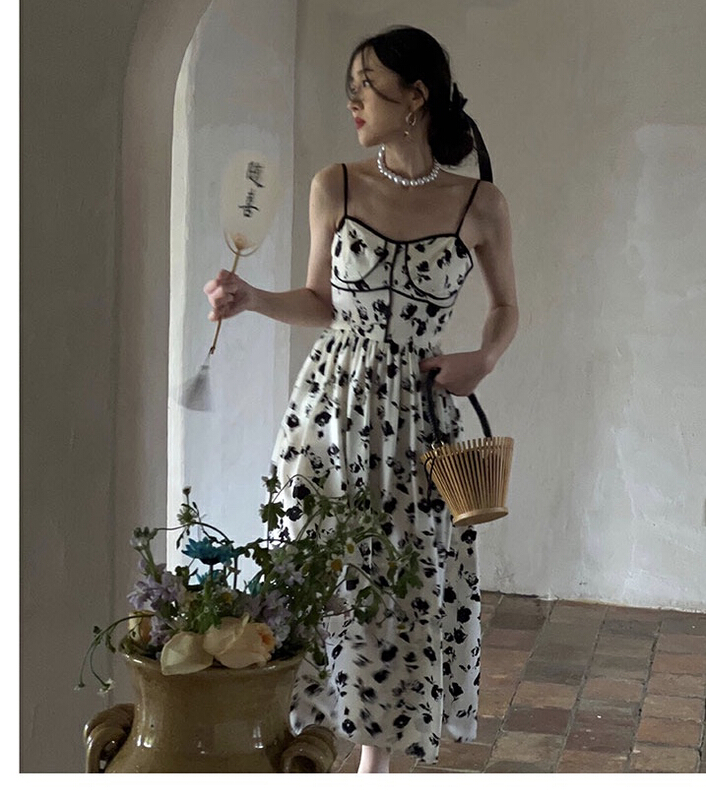 [L.L studio] national style ink painting thin suspender dress 77109# PCZ