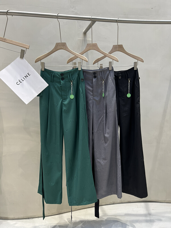 [o.shazidian] letter printed wide leg casual pants (with chain) 1303# CSX