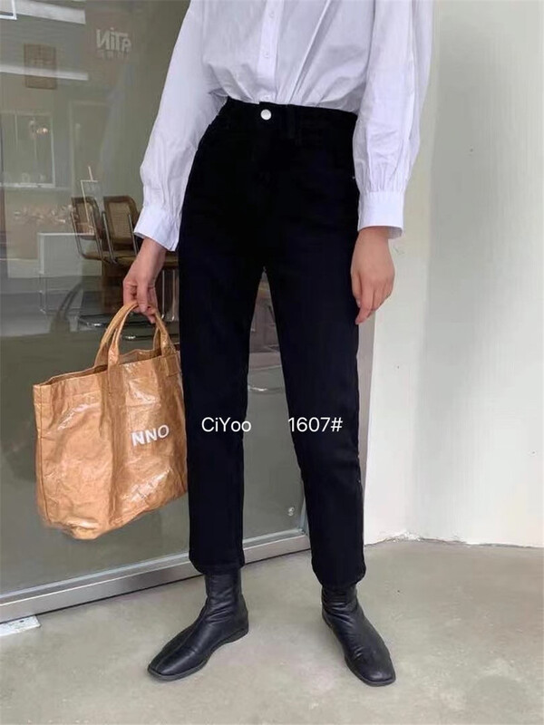 New year in early spring! [grapefruit] high waist straight tube basic versatile jeans ys1-1607# hjy