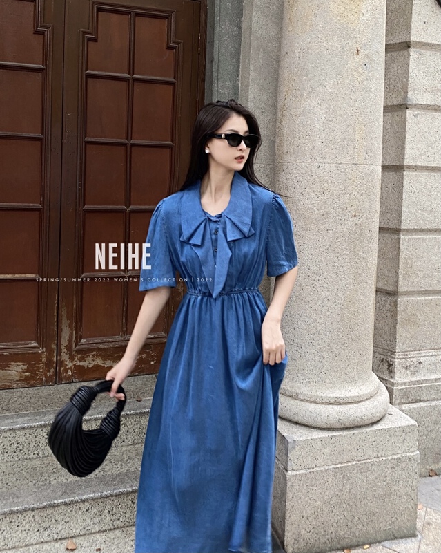 [neihe] Korean ribbon waist dress ys1-11268# zxx