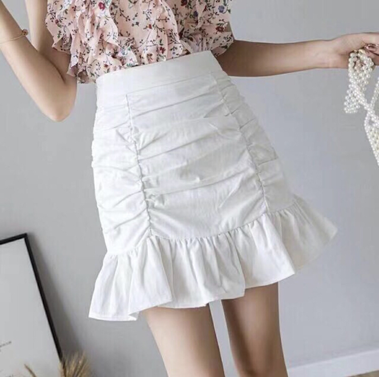 New in early summer! [love in clothes] new high waist irregular minority design pleated A-shaped fishtail skirt 66081# LSL in early summer